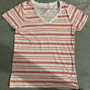 White and red pattern shirt